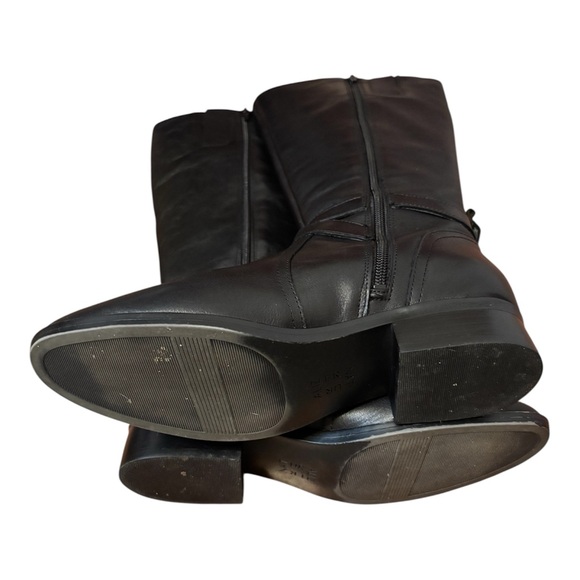 Naturalizer Wide Calf Black Leather Knee-High Boots - Picture 6 of 6